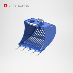 Gitterlöffel Baggerzubehör Minibagger Mobilbagger mieten Würzburg Bamberg Umgebung