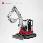 Takeuchi TB 350 R Minibagger 5 Tonnen Kurzheck mieten Würzburg Bamberg Umgebung