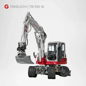 Takeuchi TB 395 W 11 Tonnen Mobilbagger mieten Würzburg Bamberg Umgebung